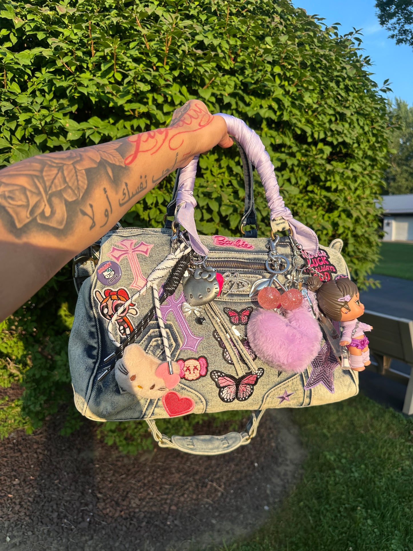 xl denim junk purse