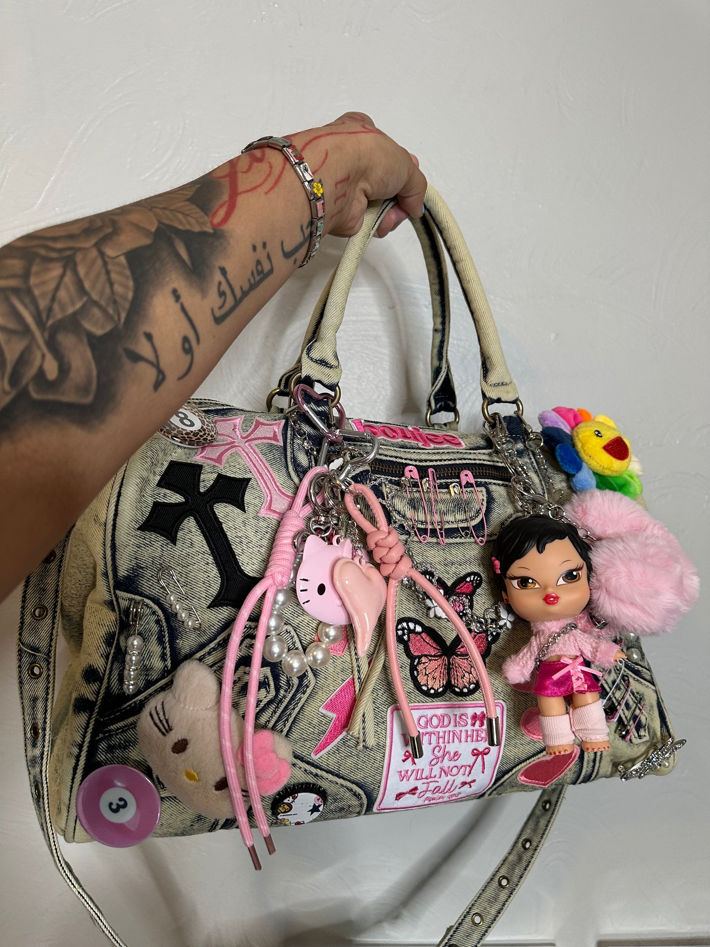 xl denim junk purse