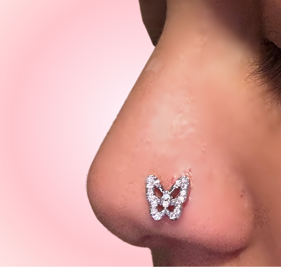 “luna” butterfly nose ring