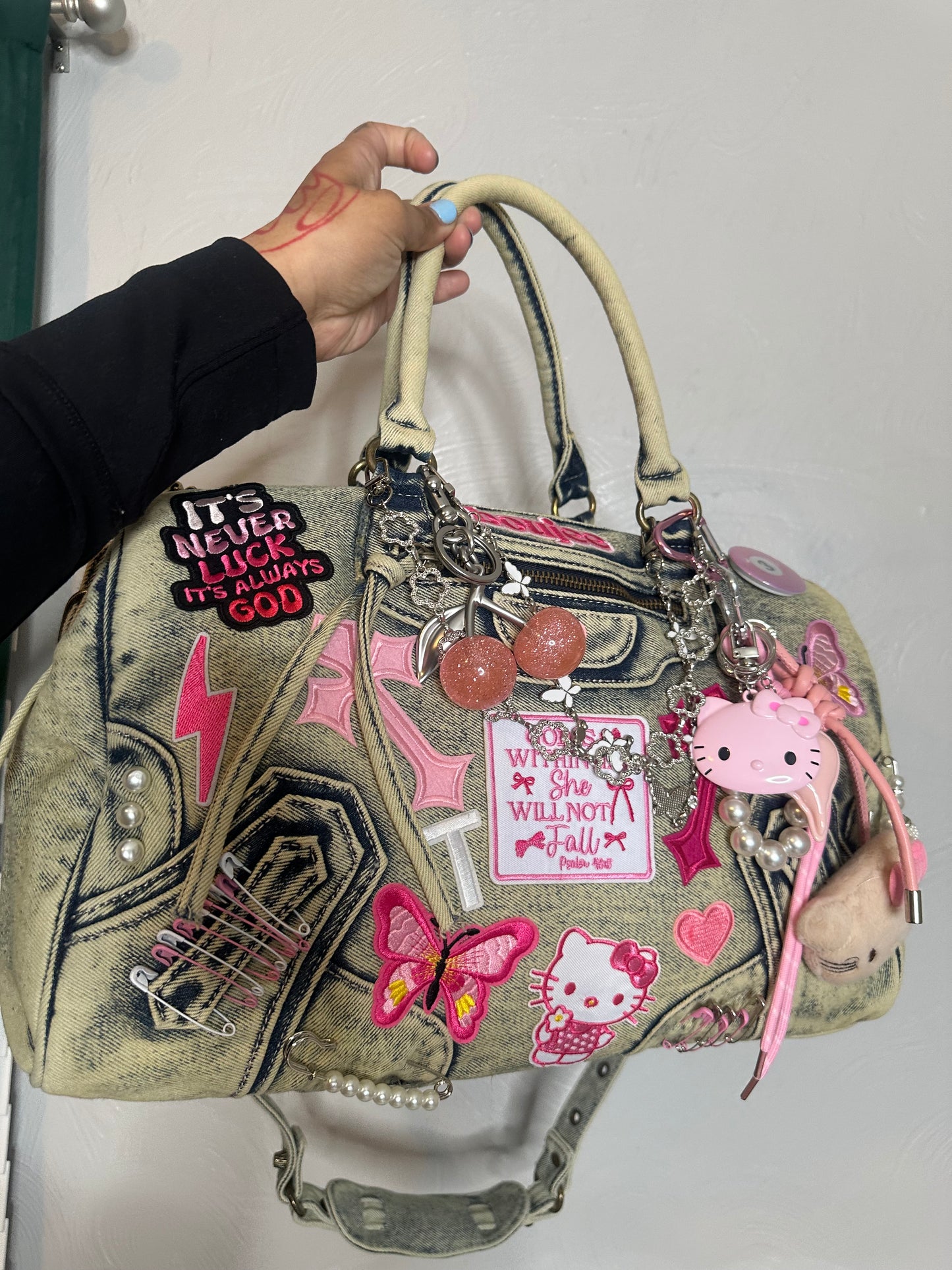 xl denim junk purse