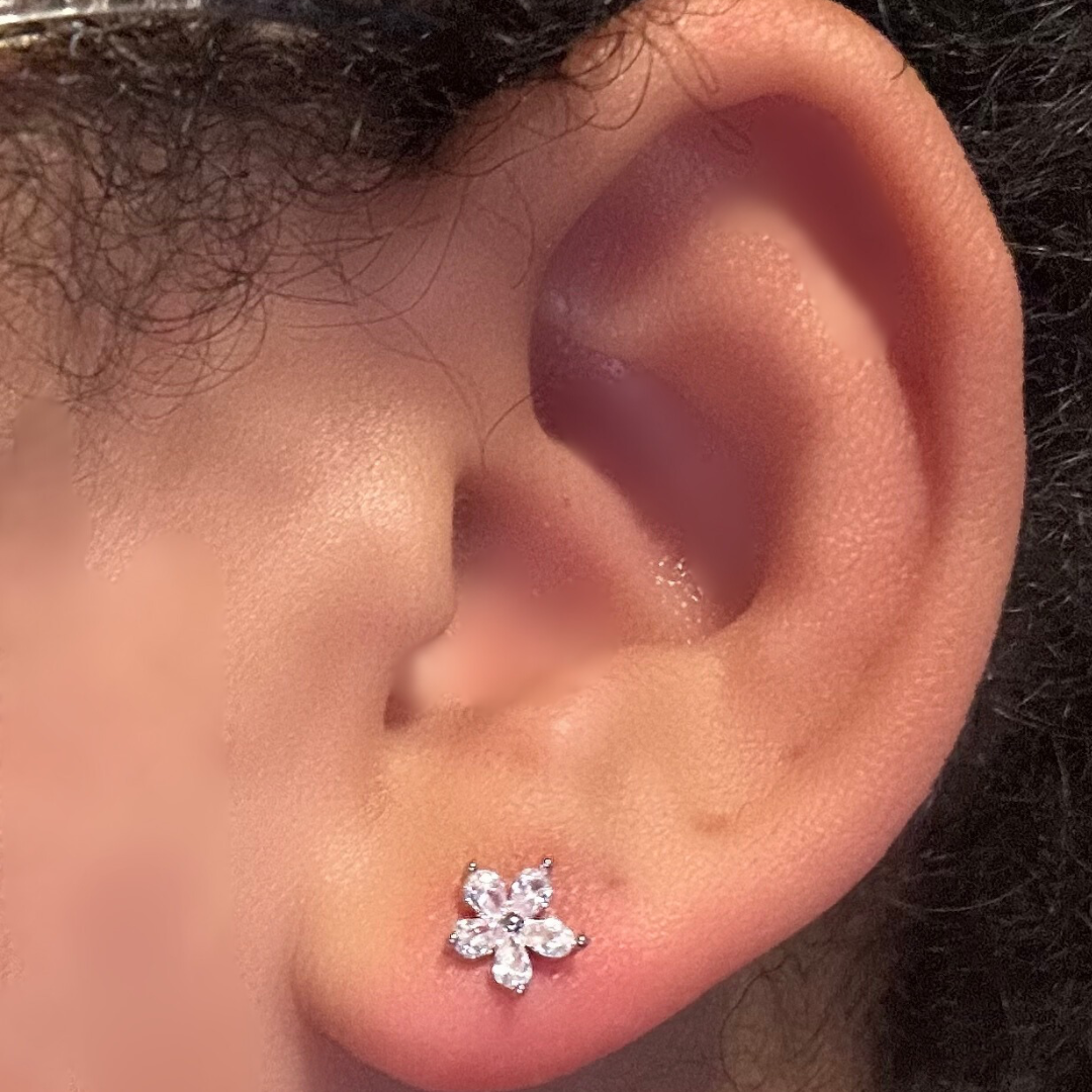 “tiny flower” stud earrings