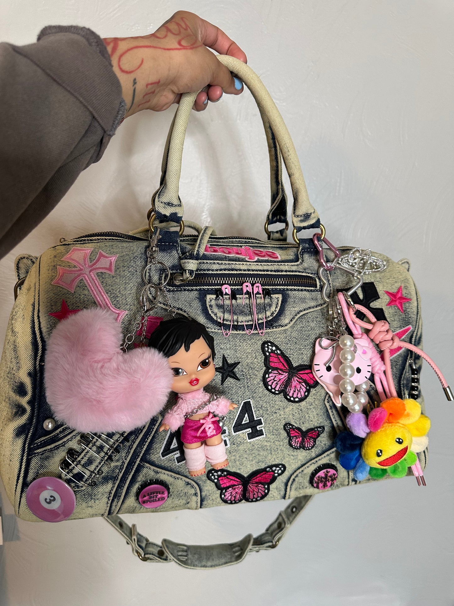 xl denim junk purse