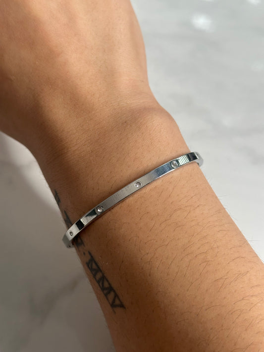 “aura” silver bangle